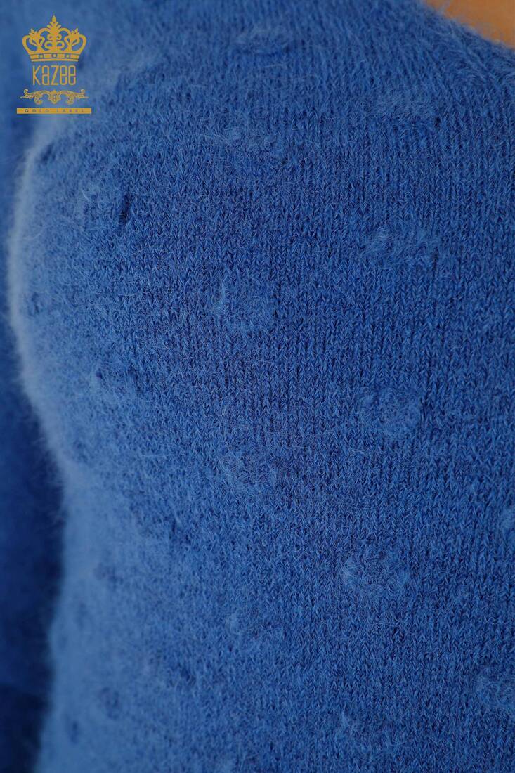 ملابس تريكو أنجورا أساسية باللون الأزرق للنساء - 18474 | كازي