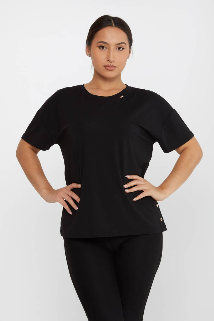 Kazee - Kadın Bluz Düğme Detaylı Siyah - 79998 | KAZEE Kazee - Kadın Bluz Düğme Detaylı Siyah - 79998 | KAZEE