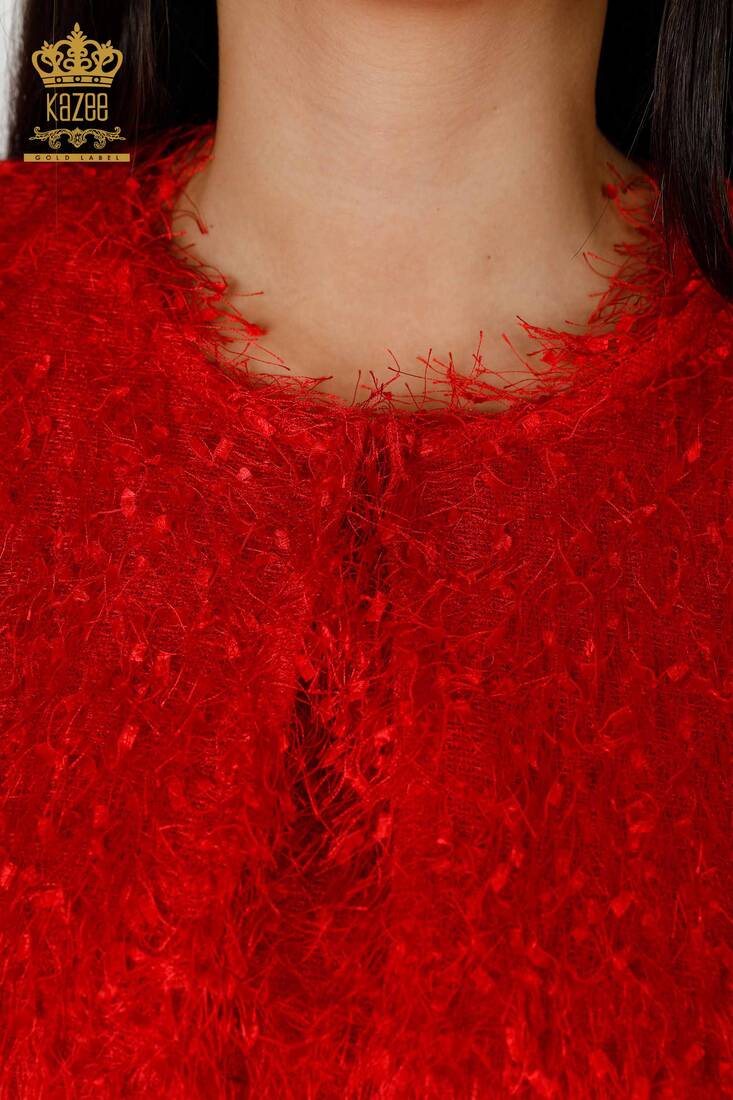 Kadın Elbise Hırkalı Kırmızı - 16649 | KAZEE