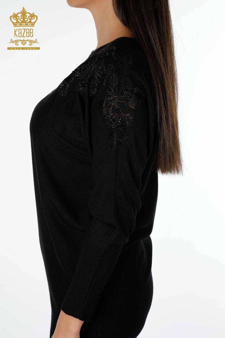 Kadın Elbise Nakış İşlemeli Siyah - 15159 | KAZEE