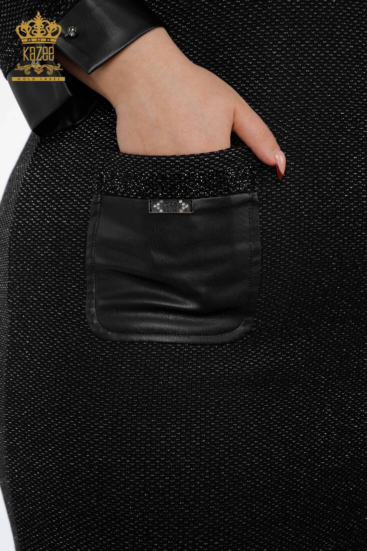 Kadın Elbise Sim Geçişli Siyah - 7587 | KAZEE