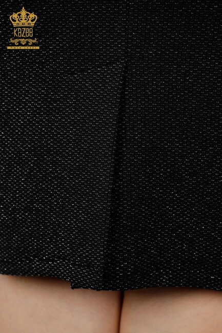 Kadın Elbise Sim Geçişli Siyah - 7587 | KAZEE - Thumbnail