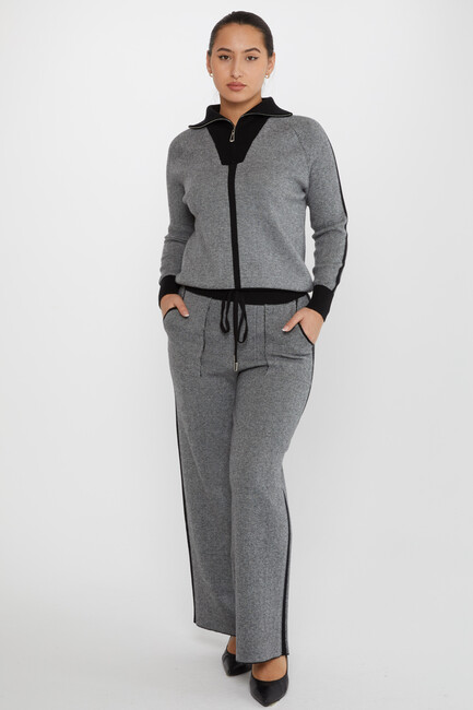 Kazee - Kadın Eşofman Takımı Fermuar Detaylı Gri - 31606 | KAZEE Kazee - Kadın Eşofman Takımı Fermuar Detaylı Gri - 31606 | KAZEE