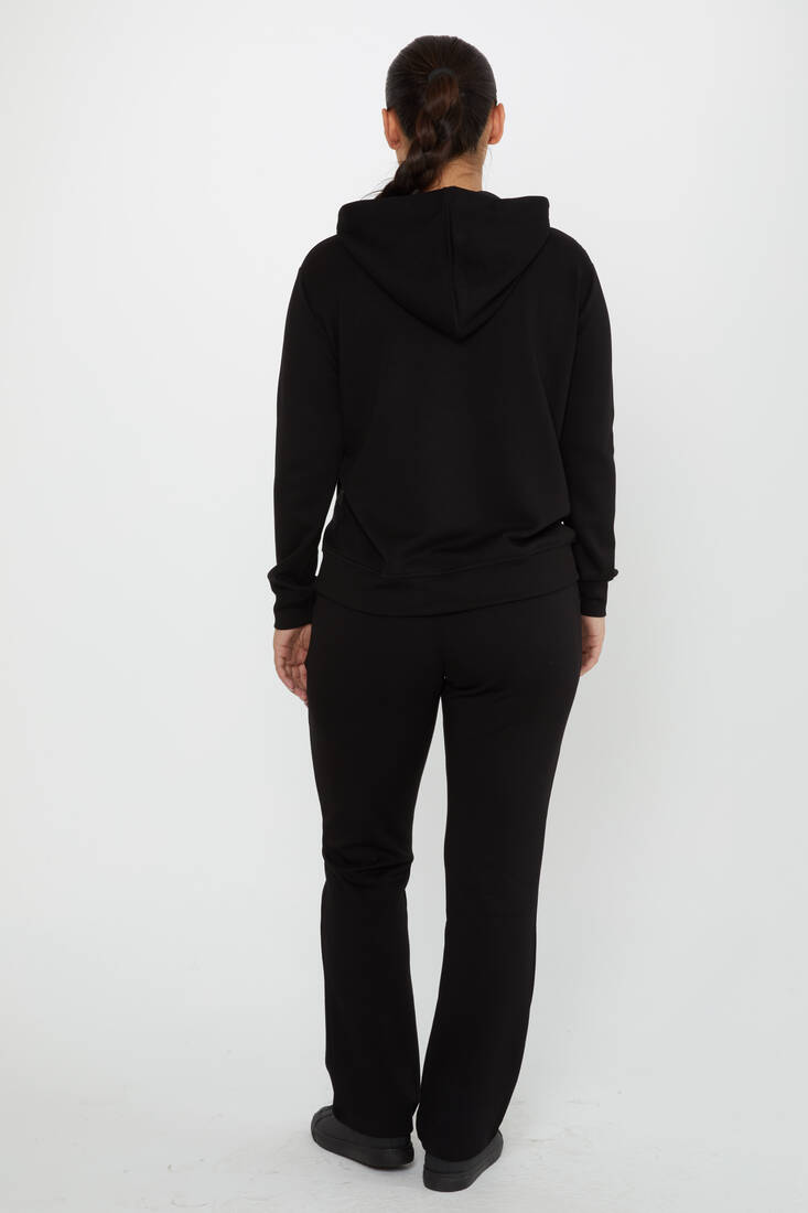 Kadın Eşofman Takımı Kapüşonlu Siyah - 17557 | KAZEE Kadın Eşofman Takımı Kapüşonlu Siyah - 17557 | KAZEE