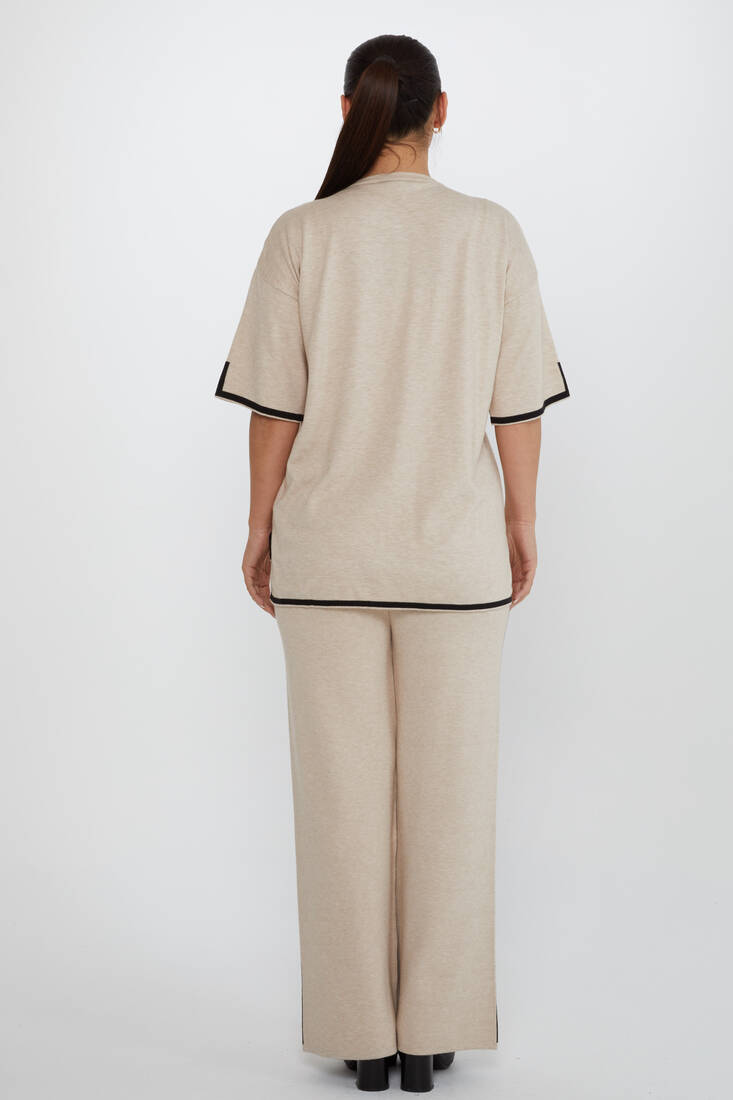 Kadın İkili Takım Çizgili Bej - 31232 | KAZEE Kadın İkili Takım Çizgili Bej - 31232 | KAZEE