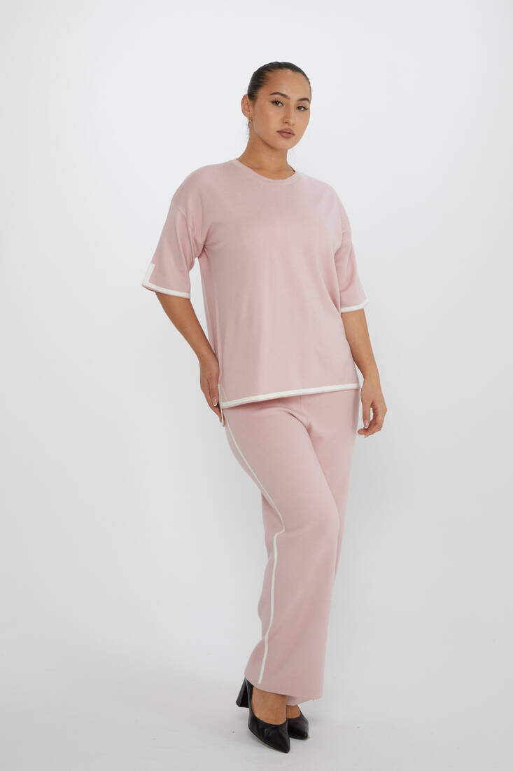 Kazee - Kadın İkili Takım Çizgili Pudra - 31232 | KAZEE