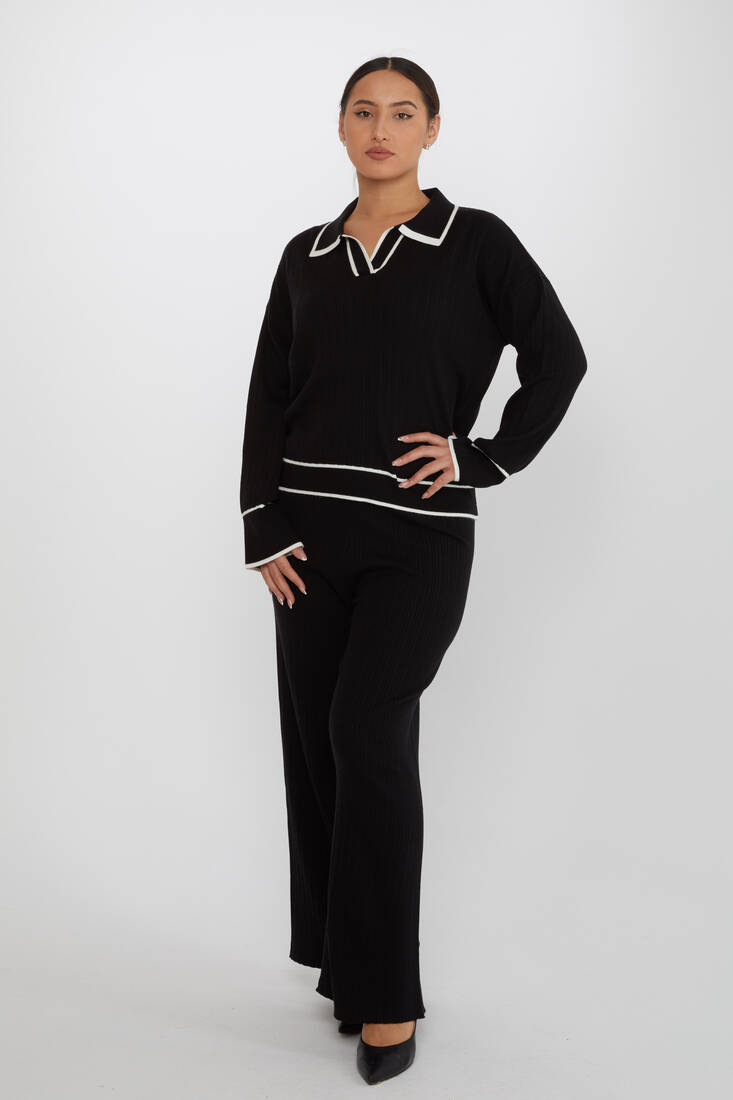 Kadın İkili Takım Çizgili Siyah - 31233 | KAZEE Kadın İkili Takım Çizgili Siyah - 31233 | KAZEE