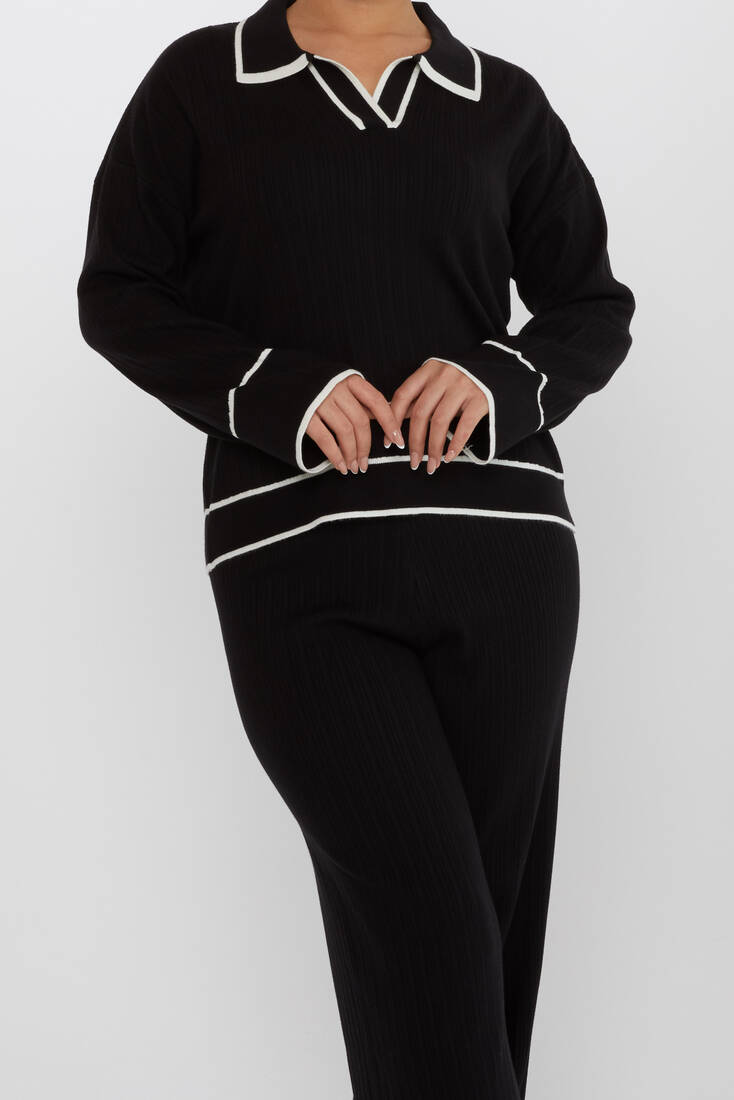 Kadın İkili Takım Çizgili Siyah - 31233 | KAZEE Kadın İkili Takım Çizgili Siyah - 31233 | KAZEE