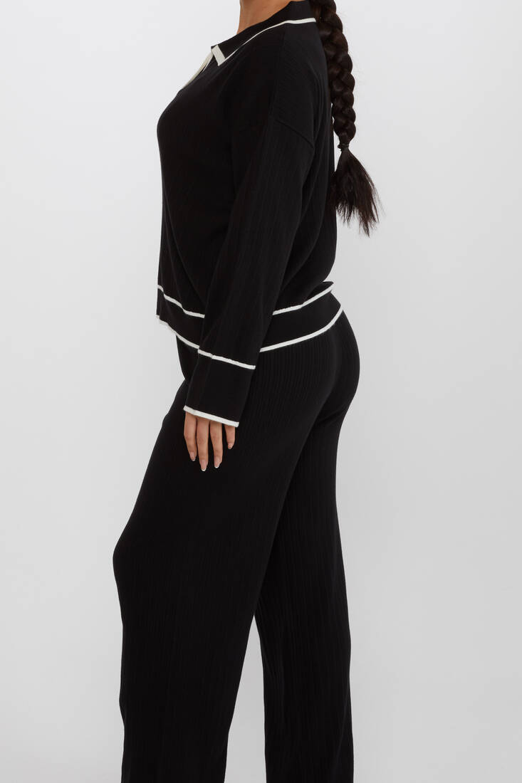 Kadın İkili Takım Çizgili Siyah - 31233 | KAZEE Kadın İkili Takım Çizgili Siyah - 31233 | KAZEE