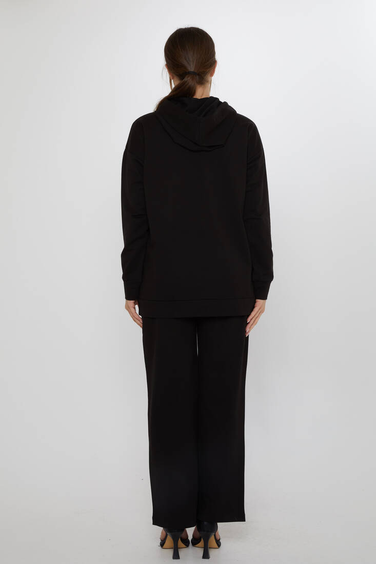 Kadın İkili Takım Leopar Desenli Siyah - 17899 | KAZEE