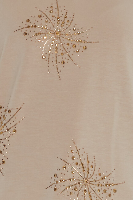 Kadın İkili Takım Taş Detaylı Bej - 17893 | KAZEE - Thumbnail