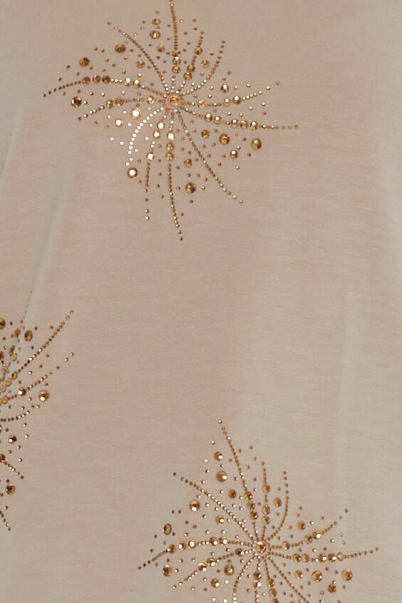 Kadın İkili Takım Taş Detaylı Bej - 17893 | KAZEE Kadın İkili Takım Taş Detaylı Bej - 17893 | KAZEE