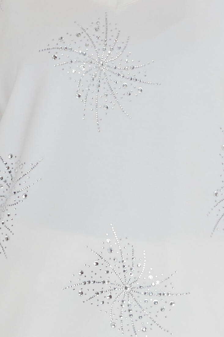 Kadın İkili Takım Taş Detaylı Ekru - 17893 | KAZEE Kadın İkili Takım Taş Detaylı Ekru - 17893 | KAZEE