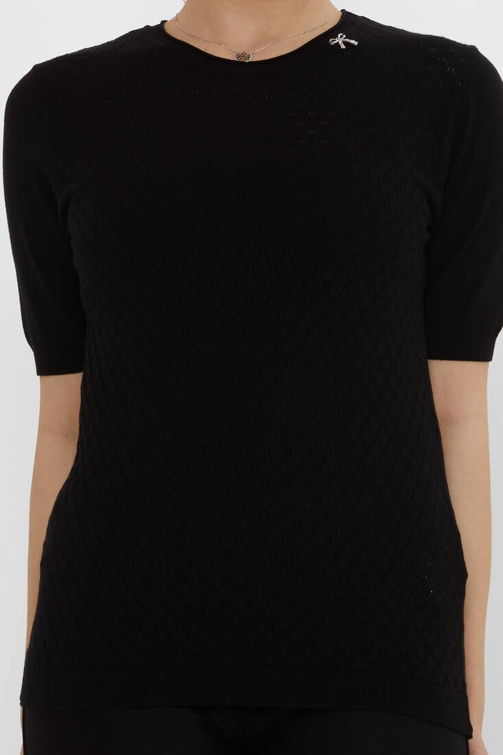 Kadın Triko Aksesuar Detaylı Siyah - 31815 | KAZEE