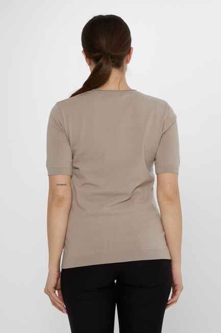 Kadın Triko Aksesuar Detaylı Vizon - 31815 | KAZEE - Thumbnail