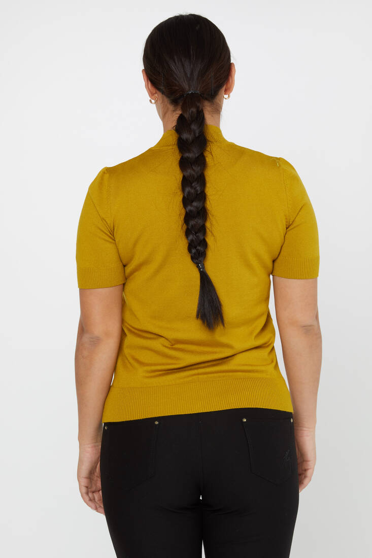 Kadın Triko Amerikan Model Basic Safran - 14541 | KAZEE Kadın Triko Amerikan Model Basic Safran - 14541 | KAZEE