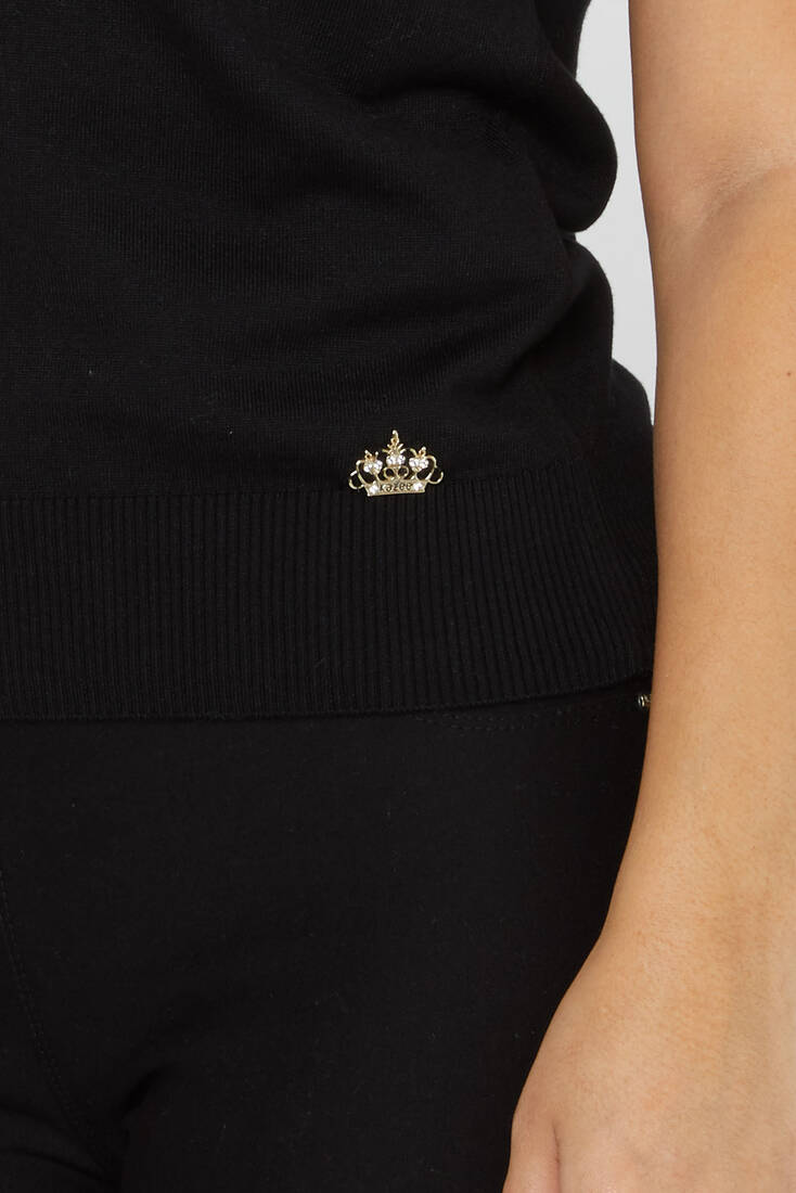 Kadın Triko Amerikan Model Basic Siyah - 14541 | KAZEE Kadın Triko Amerikan Model Basic Siyah - 14541 | KAZEE