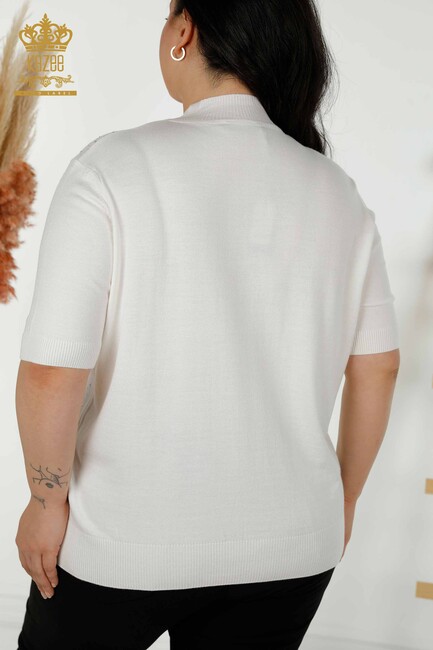 Kadın Triko Amerikan Model Ekru - 16950 | KAZEE - Thumbnail