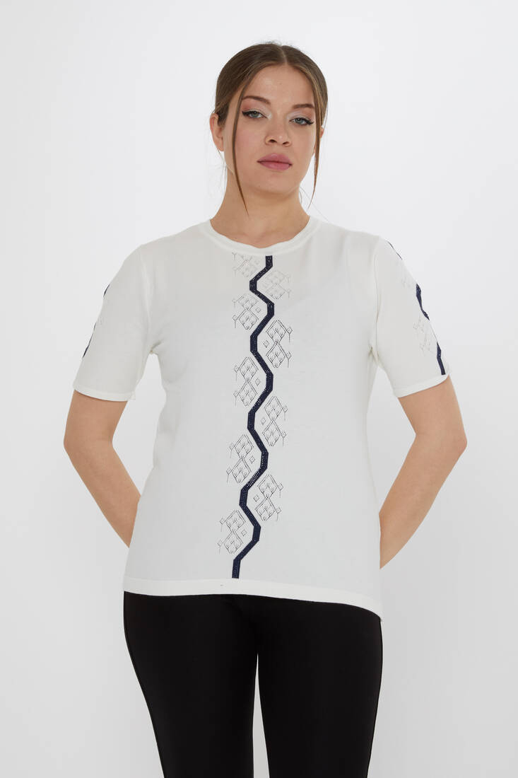 Kadın Triko Amerikan Model Ekru - 31758 | KAZEE