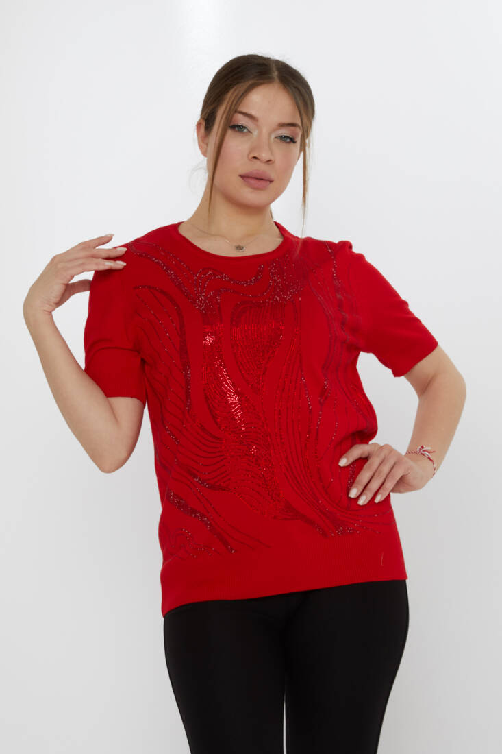 Kazee - Kadın Triko Amerikan Model Kırmızı - 30315 | KAZEE Kazee - Kadın Triko Amerikan Model Kırmızı - 30315 | KAZEE