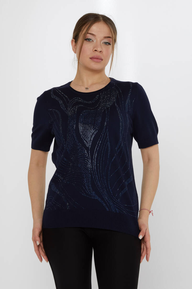 Kazee - Kadın Triko Amerikan Model Lacivert - 30315 | KAZEE Kazee - Kadın Triko Amerikan Model Lacivert - 30315 | KAZEE