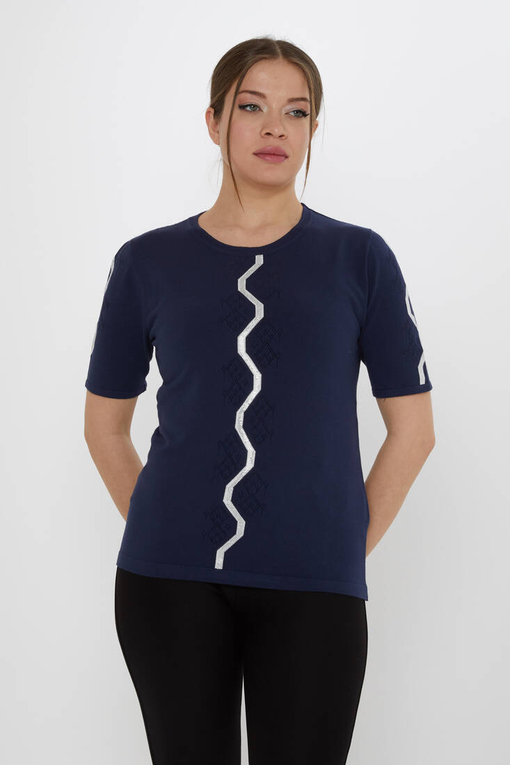 Kadın Triko Amerikan Model Lacivert - 31758 | KAZEE