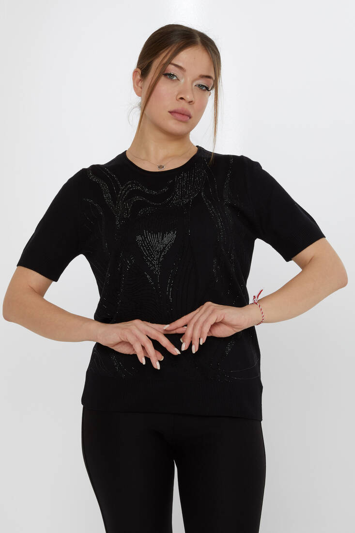 Kazee - Kadın Triko Amerikan Model Siyah - 30315 | KAZEE Kazee - Kadın Triko Amerikan Model Siyah - 30315 | KAZEE