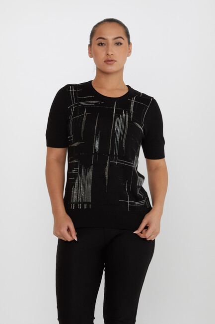 Kazee - Kadın Triko Amerikan Model Siyah - 30455 | KAZEE Kazee - Kadın Triko Amerikan Model Siyah - 30455 | KAZEE