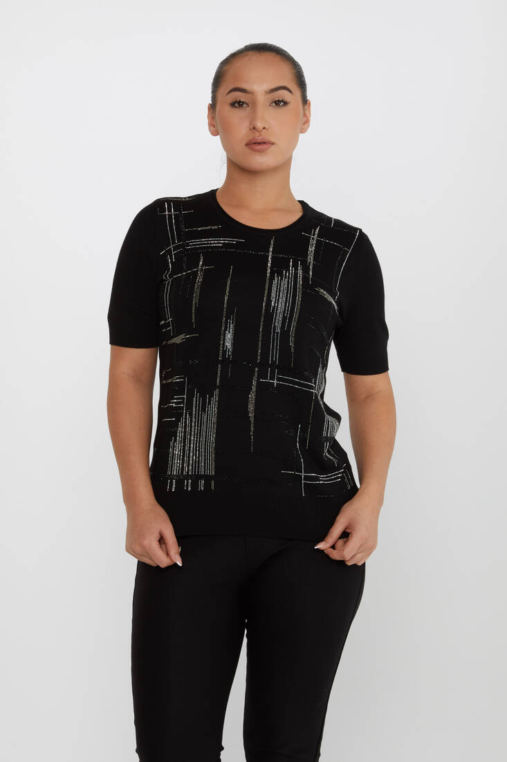 Kazee - Kadın Triko Amerikan Model Siyah - 30455 | KAZEE Kazee - Kadın Triko Amerikan Model Siyah - 30455 | KAZEE