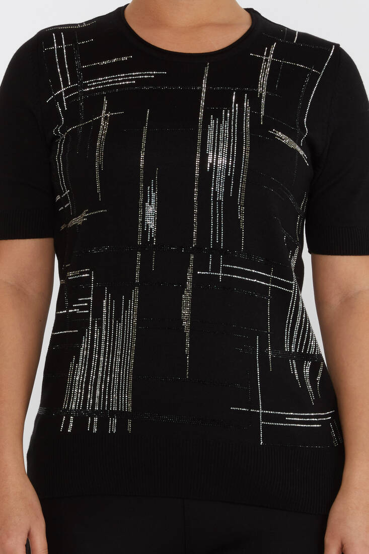 Kadın Triko Amerikan Model Siyah - 30455 | KAZEE Kadın Triko Amerikan Model Siyah - 30455 | KAZEE