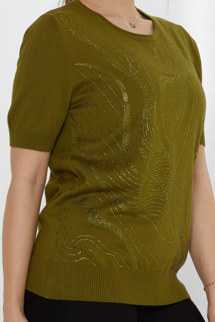 Kadın Triko Amerikan Model Yeşil - 30315 | KAZEE Kadın Triko Amerikan Model Yeşil - 30315 | KAZEE