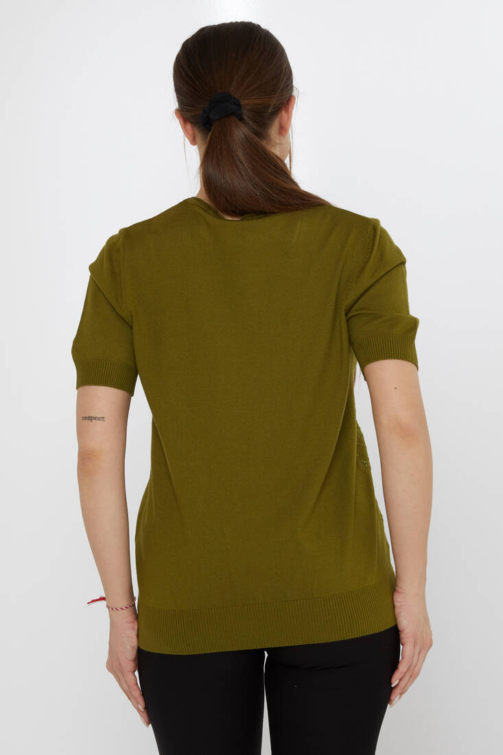 Kadın Triko Amerikan Model Yeşil - 30315 | KAZEE Kadın Triko Amerikan Model Yeşil - 30315 | KAZEE