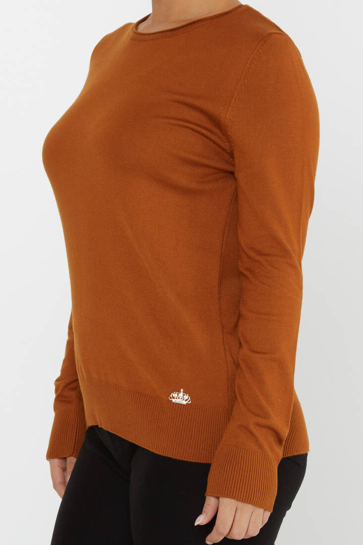 Kadın Triko Basic Bisiklet Yaka Taba - 30899 | KAZEE Kadın Triko Basic Bisiklet Yaka Taba - 30899 | KAZEE