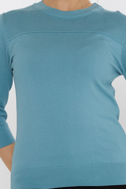 Kadın Triko Bisiklet Yaka Mint - 30258 | KAZEE - 4