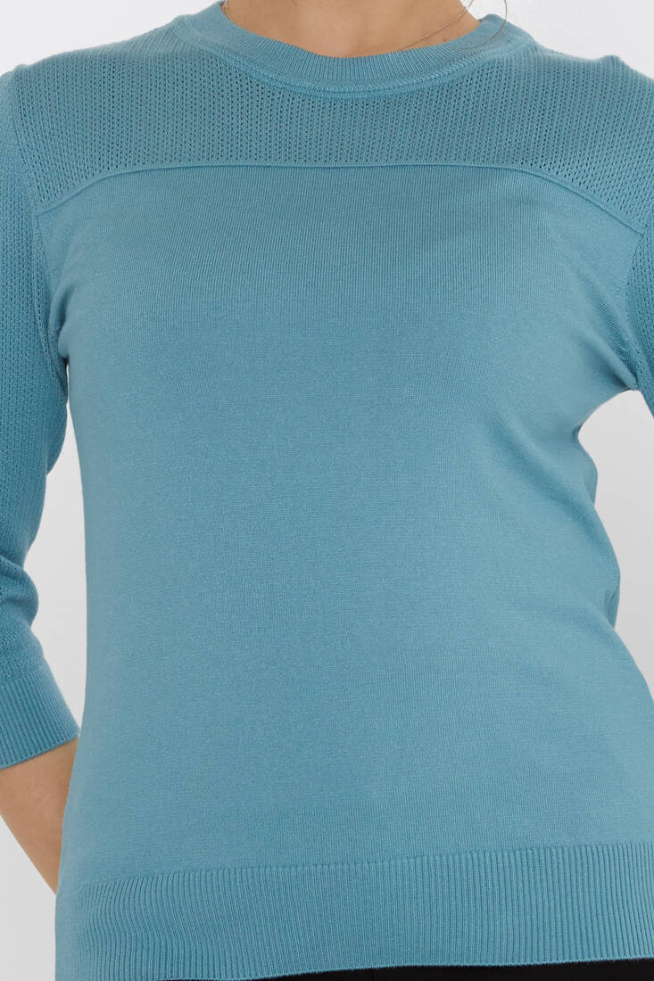 Kadın Triko Bisiklet Yaka Mint - 30258 | KAZEE - 4