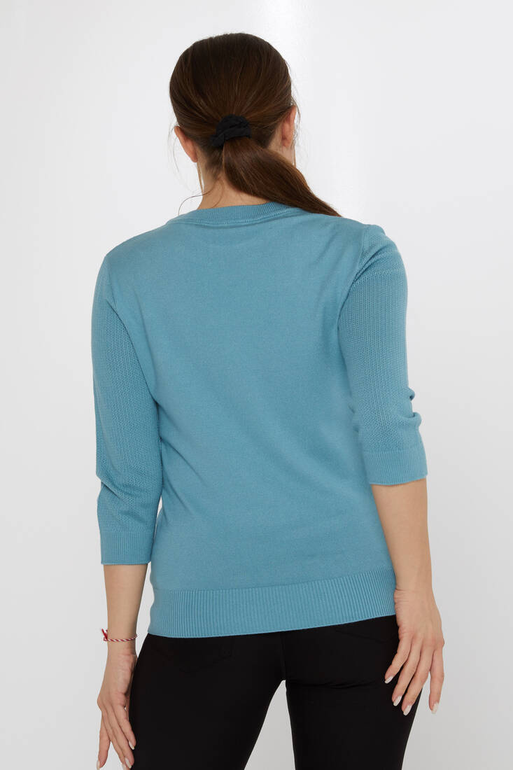 Kadın Triko Bisiklet Yaka Mint - 30258 | KAZEE