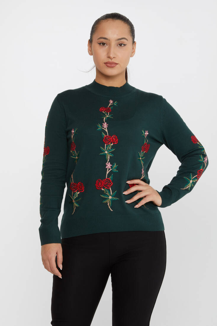 Kazee - Kadın Triko Çiçek Desenli Nefti - 16285 | KAZEE Kazee - Kadın Triko Çiçek Desenli Nefti - 16285 | KAZEE