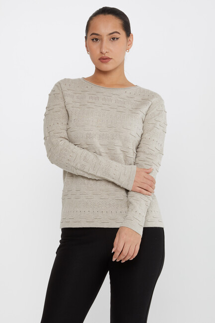 Kazee - Kadın Triko Desenli Vizon - 31627 | KAZEE Kazee - Kadın Triko Desenli Vizon - 31627 | KAZEE