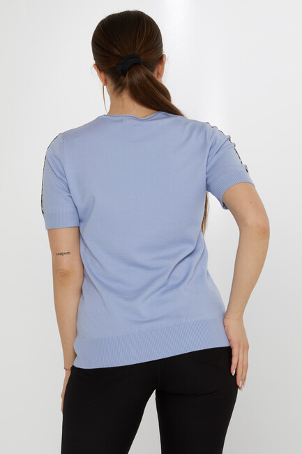 Kadın Triko Kaplan Detaylı Mavi - 31596 | KAZEE - 5