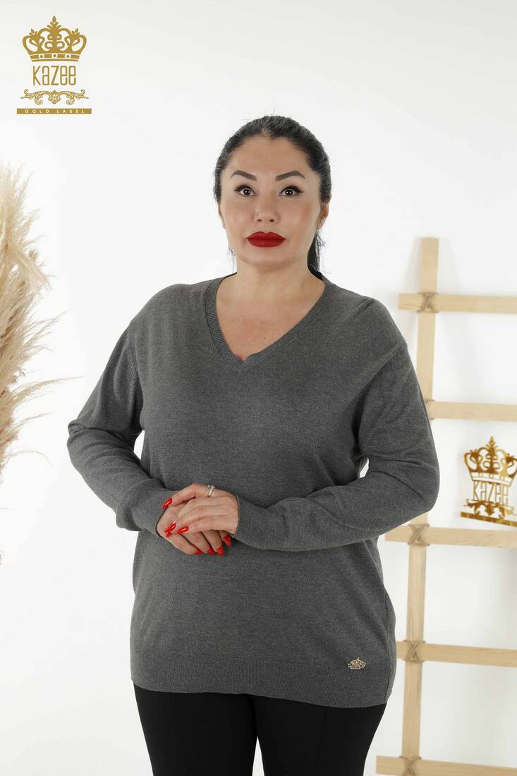 Kadın Triko Kazee Logolu Antrasit - 15685 | KAZEE Kadın Triko Kazee Logolu Antrasit - 15685 | KAZEE