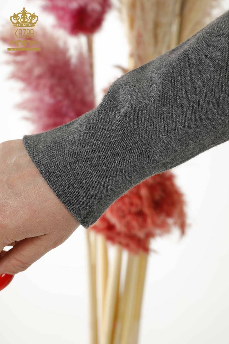 Kadın Triko Kazee Logolu Antrasit - 15685 | KAZEE Kadın Triko Kazee Logolu Antrasit - 15685 | KAZEE