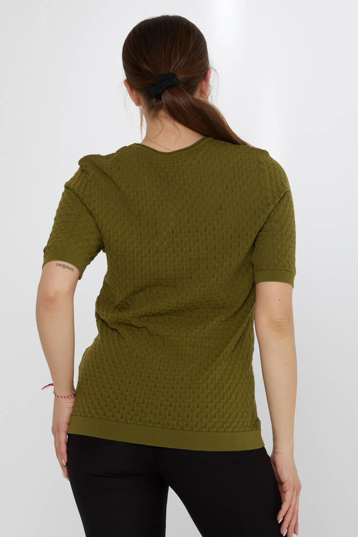 Kadın Triko Kendinden Desenli Koyu Yeşil - 31811 | KAZEE Kadın Triko Kendinden Desenli Koyu Yeşil - 31811 | KAZEE