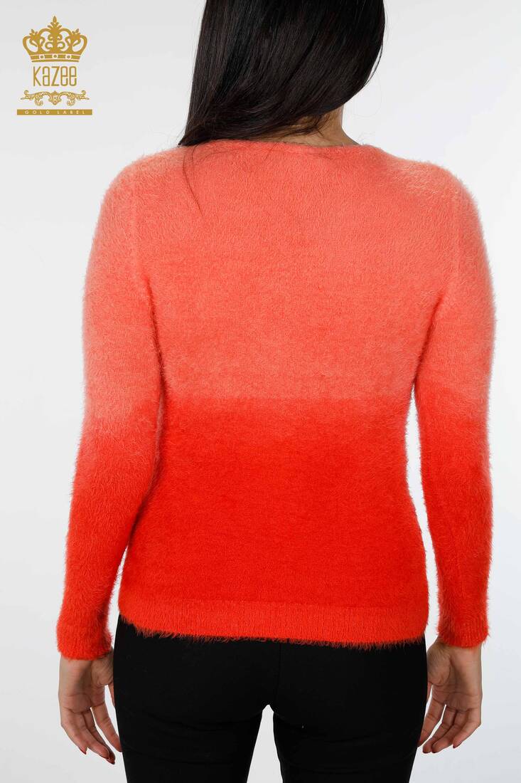 Kadın Triko Renk Geçişli Kırmızı - 18496 | KAZEE