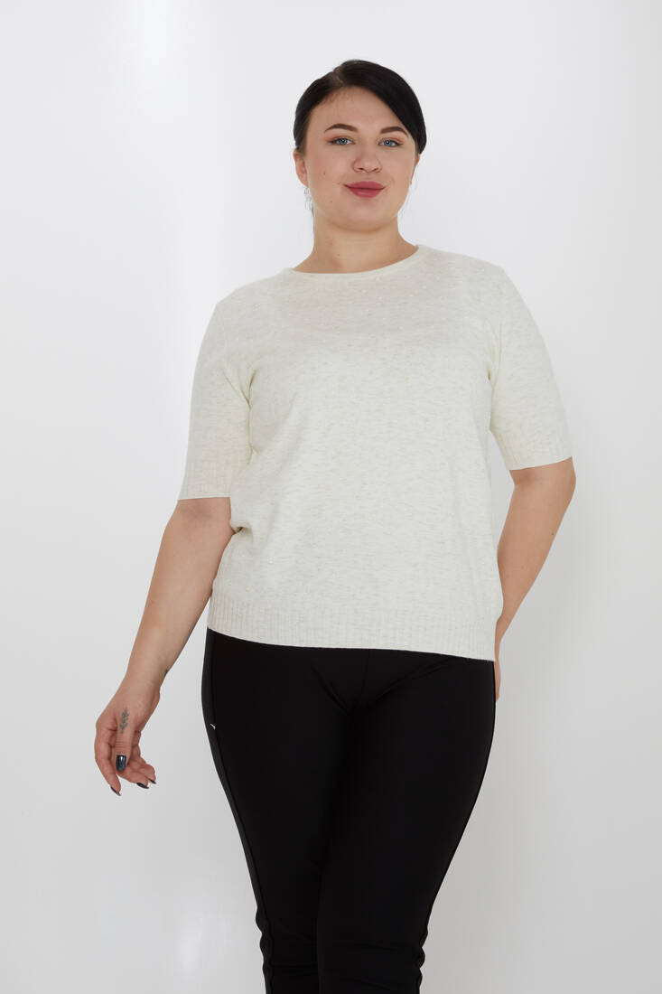 Kazee - Kadın Triko Sim Detaylı Ekru - 31714 | KAZEE Kazee - Kadın Triko Sim Detaylı Ekru - 31714 | KAZEE