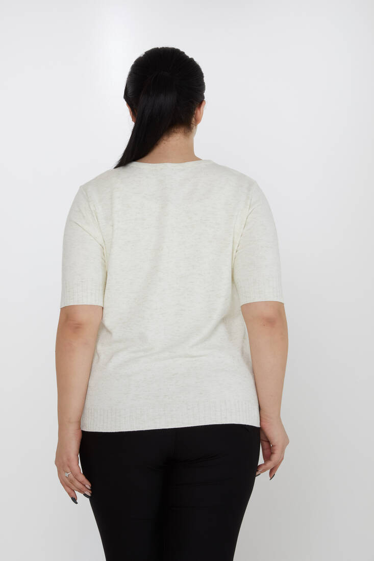 Kadın Triko Sim Detaylı Ekru - 31714 | KAZEE Kadın Triko Sim Detaylı Ekru - 31714 | KAZEE