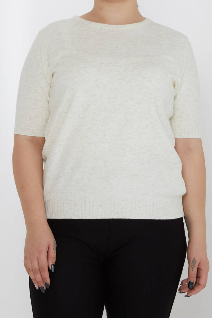 Kadın Triko Sim Detaylı Ekru - 31714 | KAZEE Kadın Triko Sim Detaylı Ekru - 31714 | KAZEE