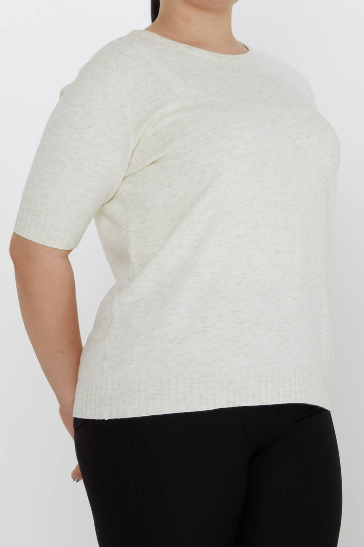Kadın Triko Sim Detaylı Ekru - 31714 | KAZEE Kadın Triko Sim Detaylı Ekru - 31714 | KAZEE