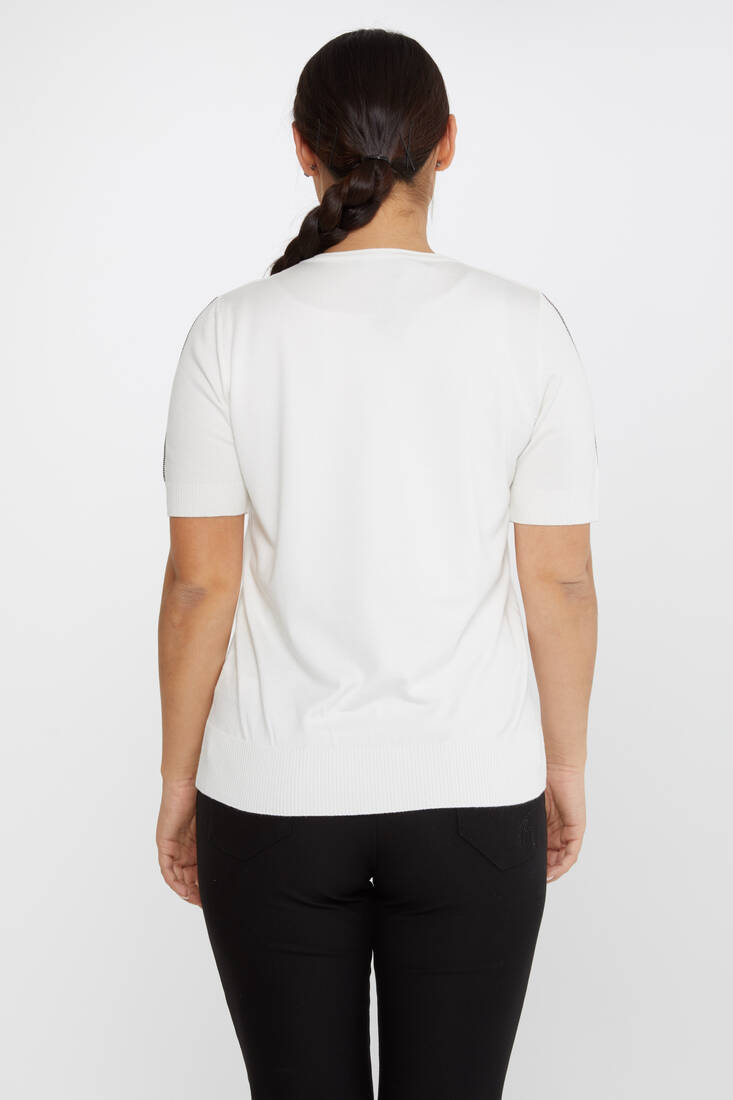 Kadın Triko Taş Detaylı Ekru - 31594 | KAZEE Kadın Triko Taş Detaylı Ekru - 31594 | KAZEE