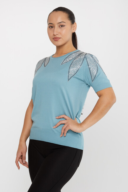 Kazee - Kadın Triko Taş Detaylı Mint - 30792 | KAZEE Kazee - Kadın Triko Taş Detaylı Mint - 30792 | KAZEE