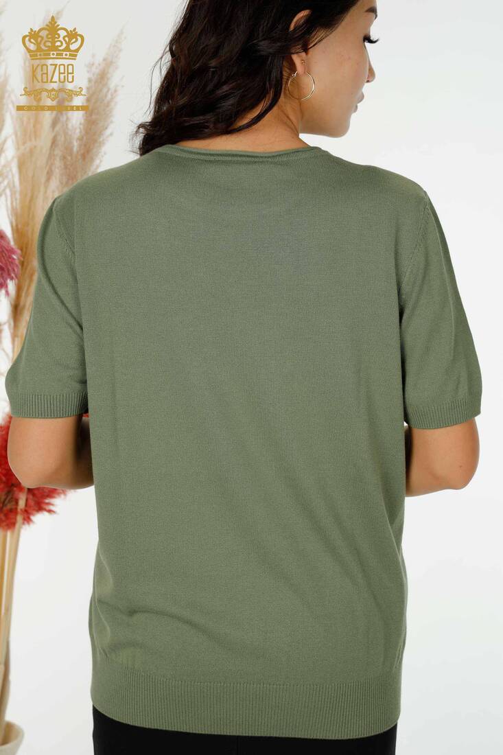 Kadın Triko Taş İşlemeli Haki - 16849 | KAZEE Kadın Triko Taş İşlemeli Haki - 16849 | KAZEE